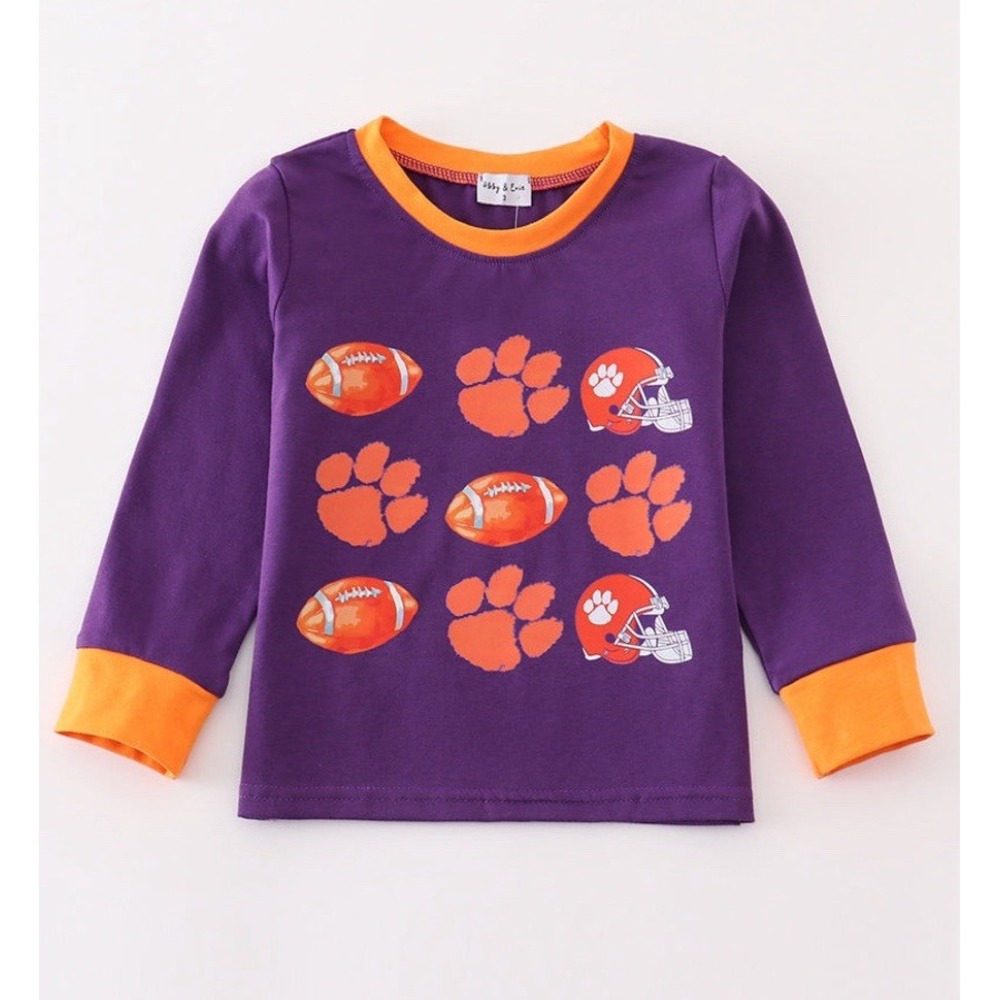 Clemson Football Boy's Boys‎ Purple Shirt Size 3T New NWT Long Sleeve